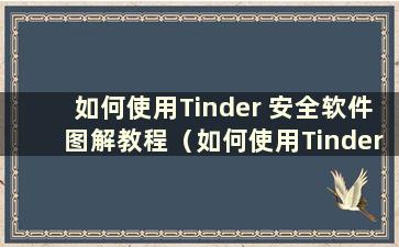 如何使用Tinder 安全软件图解教程（如何使用Tinder 安全软件教程图片）